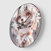 pluizig roze en witte puppy grote klok (Hoek)