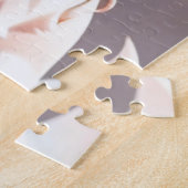 pluizig roze en witte puppy legpuzzel (Zijkant)