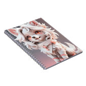 pluizig roze en witte puppy notitieboek (Rechterzijde)