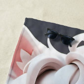 pluizig roze en witte puppy strandlaken (In situ)