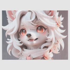 pluizig roze en witte puppy verjaardag cadeauverpa tissuepapier