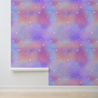pluizig roze Paarse eenhoorn wolken sterren magisc