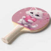 pluizig wit liefde kitten tafeltennisbatje (Voorkant Gekanteld)