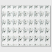 pluizig witte puppy foto cadeaupapier (Vlak)