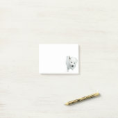 pluizig witte puppy foto post-it® notes (Op bureau)