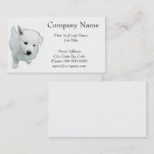 pluizig witte puppy foto visitekaartje (Voorkant / Achterkant)