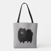 pluizig zwart pomeraans | Leuke cartoon hond Tote Bag (Achterkant)