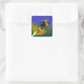 Pluizige Bij Vierkante Sticker (Tas)