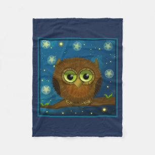 Pluizige Bruine Uil Fleece Deken