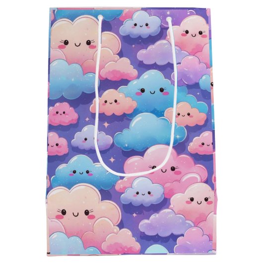 pluizige glimlachwolken medium cadeauzakje (Achterkant)