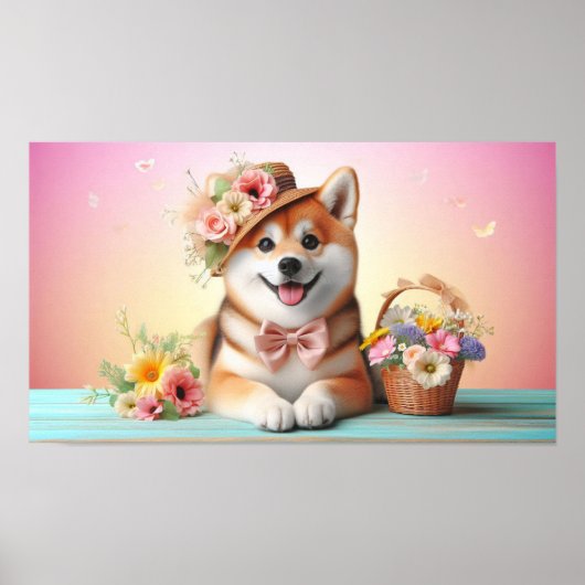 Pluizige hond met grote ogen | Joyful Pet Afbeeldi Poster (Voorkant)