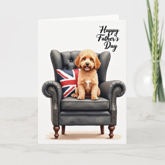 Pluizige Hond Vaderdag Kaart (Voorkant)