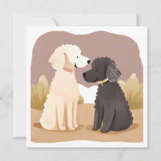 Pluizige Honden | Huisdier Aquarel Schilderij Kaar
