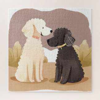 Pluizige Honden | Huisdier Aquarel Schilderij Kaar Legpuzzel