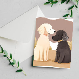 Pluizige Honden | Waterverfschilderij van Huisdier Briefkaart
