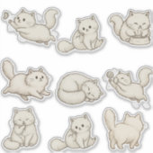 Pluizige Kat op maat gesneden sticker  (Voorkant)