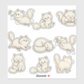 Pluizige Kat op maat gesneden sticker  (Vel)