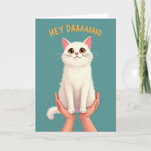 Pluizige Kat Vaderdag Kaart