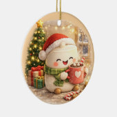 Pluizige kerst keramisch ornament (Rechts)