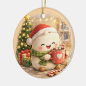 Pluizige kerst keramisch ornament (Links)