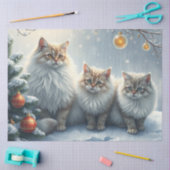 Pluizige Kerstkatten Vloeipapier Tissuepapier (Craft)