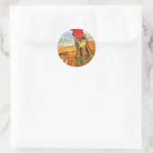 pluizige kip ronde sticker (Tas)