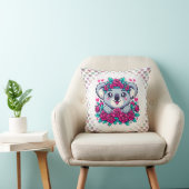 Pluizige Koala met Bloemenkrans Kussen (Stoel)