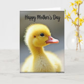Pluizige Kuiken Moederdagkaart Kaart (Gele Bloem)
