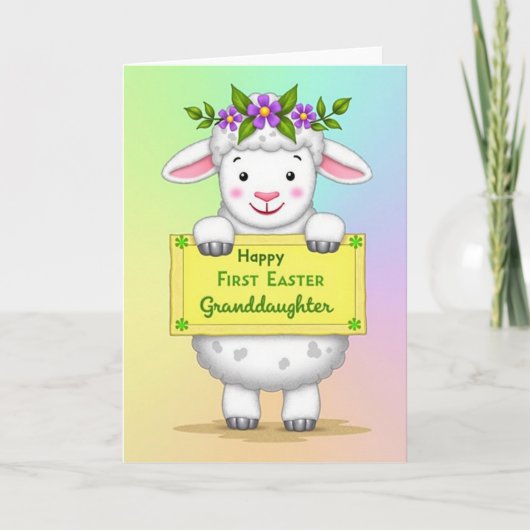 Pluizige Lammetjes Pasen Kaart (Voorkant)