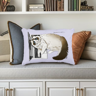 Pluizige Lapjeskat Lavendel Laptop Grappig Accent Kussen