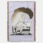 Pluizige Lapjeskat Lavendel Laptop Grappig Deken (Voorkant Verticaal)