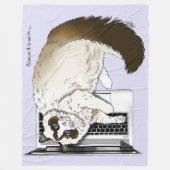 Pluizige Lapjeskat Lavendel Laptop Grappig Fleece Deken (Voorkant)