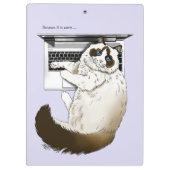 Pluizige Lapjeskat Lavendel Laptop Grappig Klembord (Achterkant)