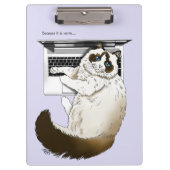 Pluizige Lapjeskat Lavendel Laptop Grappig Klembord (Voorkant)
