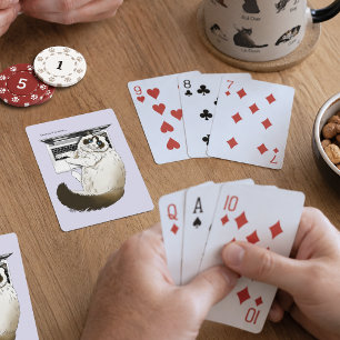 Pluizige Lapjeskat Lavendel Laptop Grappig Pokerkaarten