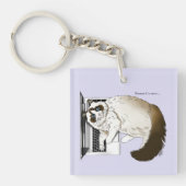 Pluizige Lapjeskat Lavendel Laptop Grappig Sleutelhanger (Voorkant)