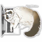 Pluizige Lapjeskat Lavendel Laptop Grappig Sticker (Voorkant)