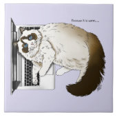 Pluizige Lapjeskat Lavendel Laptop Grappig Tegeltje (Voorkant)