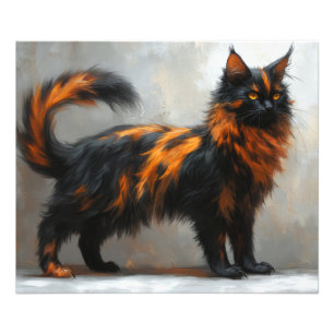 Pluizige Maine Coon kat Foto Afdruk