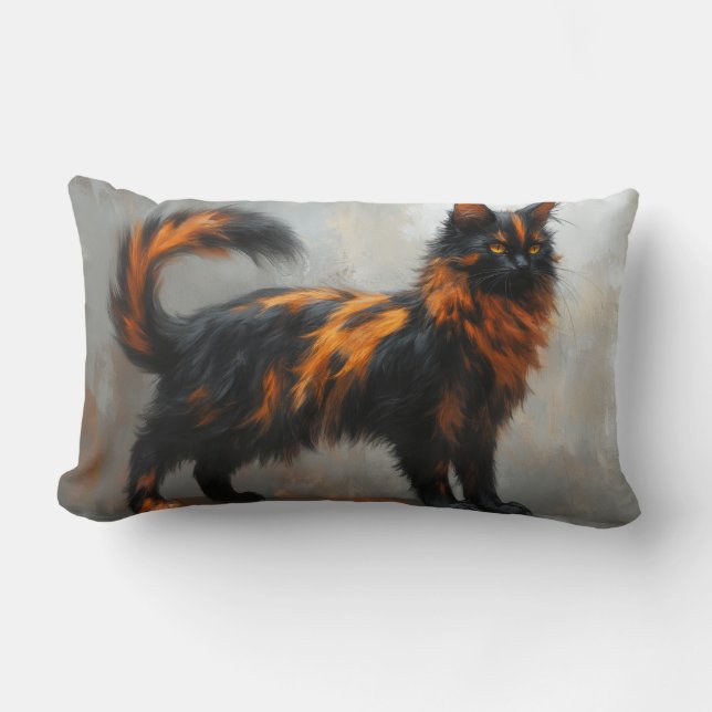 Pluizige Maine Coon kat  Kussen (Voorkant)