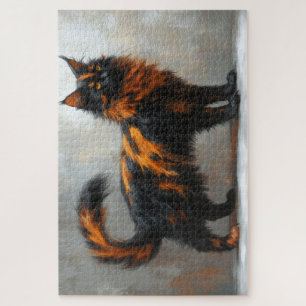 Pluizige Maine Coon kat Legpuzzel