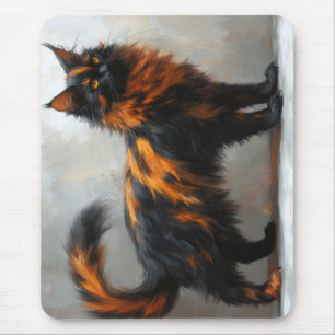 Pluizige Maine Coon kat Muismat