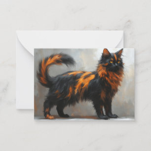 Pluizige Maine Coon kat Notitiekaartje