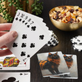 Pluizige Maine Coon kat Pokerkaarten (Insitu)