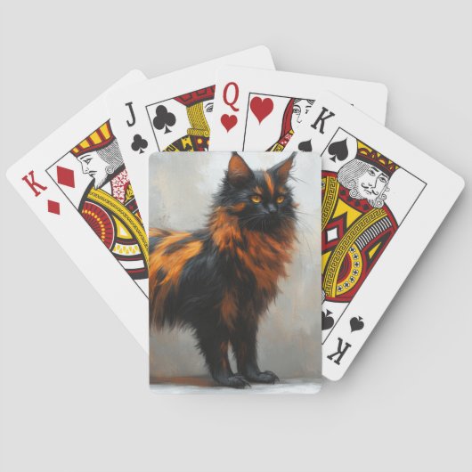 Pluizige Maine Coon kat Pokerkaarten (Achterkant)
