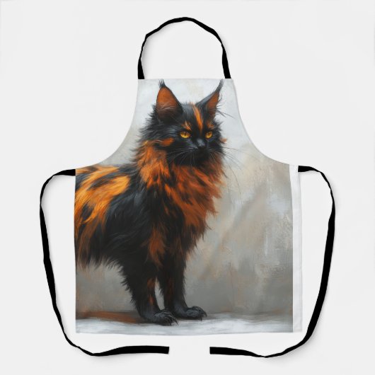 Pluizige Maine Coon kat Schort (Voorkant)