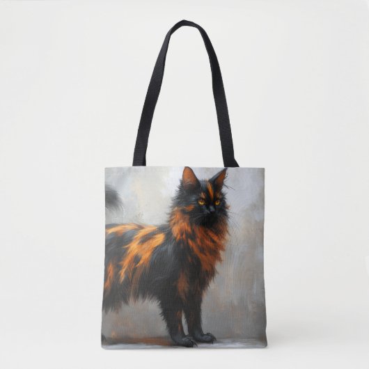 Pluizige Maine Coon kat Tote Bag (Voorkant)