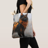 Pluizige Maine Coon kat Tote Bag (Dichtbij)