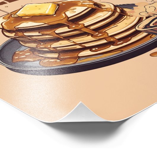 Pluizige pannenkoek Ontbijt Delight Foto Afdruk (Hoek)