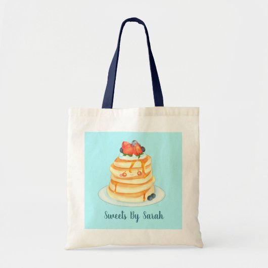 Pluizige pannenkoeken met ahornsiroop, fruit en ro tote bag (Voorkant)
